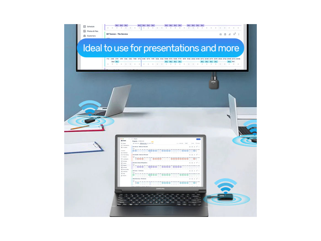 Unitek USB-C Wireless HDMI Extender Kit - 50M, HD Streaming Unitek USB-C Wireless HDMI Extender Kit - 50M, HD Streaming